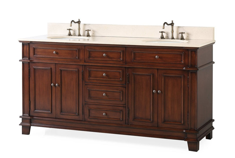 70" Sanford Double Sink Bathroom Vanity - Benton Collection Model CF-3048M-70 - Chans Furniture