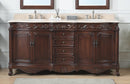 72" Traditional Style Brown Double Sink Beckham Bathroom Vanity - CF-3882M-TK-72 - Chans Furniture