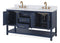 60" Tennant Brand Navy Blue Double Sink Bathroom Vanity - Felton