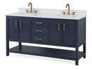 60" Tennant Brand Navy Blue Double Sink Bathroom Vanity - Felton