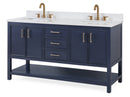 60" Tennant Brand Navy Blue Double Sink Bathroom Vanity - Felton