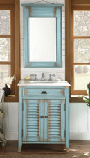 26" Distressed Light Blue Abbeville Small Powder Bathroom Sink Vanity CF-28883BU 20 plus vanity CF 20