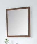 Colle American Walnut 28-inch Wall Mirror MIR-409NT-30 - Chans Furniture